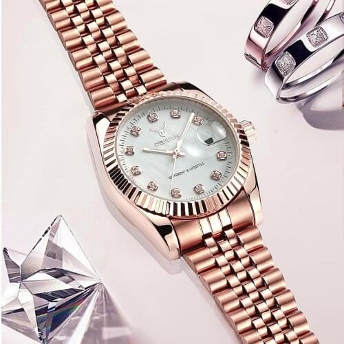 Deerfun brand Men watch business rose gold diamond fashion calendar luxury waterproof quartz wristwatch Relogio Masculino