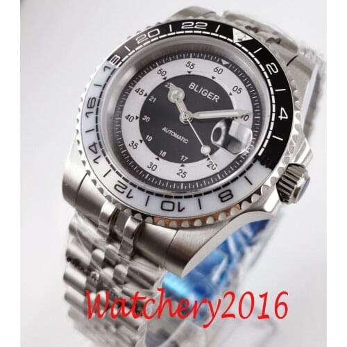 BLIGER Design Brand Luxury Watch Automatic Watch Stainless jubilee Sapphire Ceramic Bezel Mechanical Mens Watch