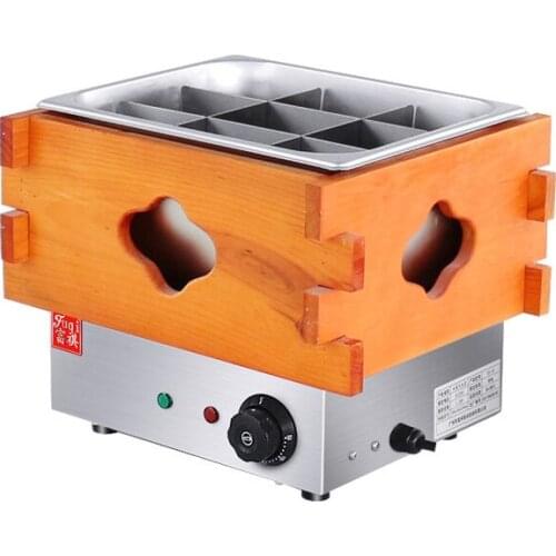 9 Grid Electric Cooking Pot Wooden Box Single Pot Oden Machine Multi Cooker Electric Pot String Fragrant Equipment 220V
