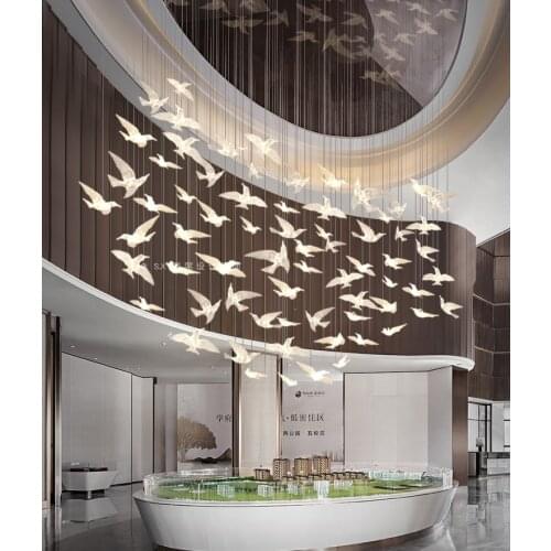 Little bird seagull wings sand table chandelier sales office hotel beauty salon shopping mall duplex building chandelier