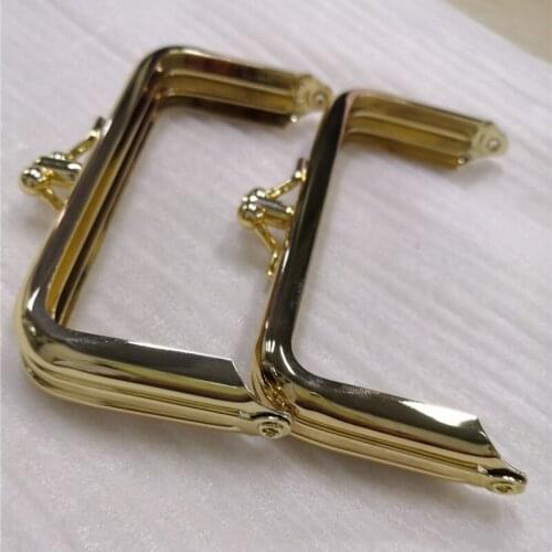 DIY Metal Square Frame Purse Handle Wallet Rack Mouth Three Layer Pocket Clip Bag Accessories Purse Clasp Lock Bags Hardware