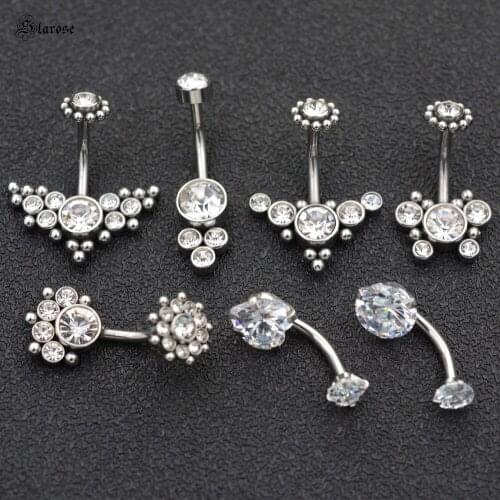 Mini Ball Sunflower Top Eagle Butterfly Belly Piercing Ombligo Zircon Bear Paw Belly Button Rings Stud Earring Navel Bar Jewelry