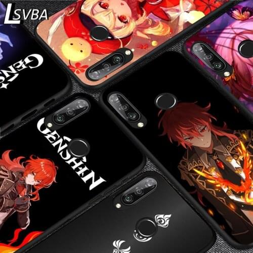 Anime Genshin darbe For Huawei Y5 6 7 8 9 Y5P Y6S Y6P Y7P Y7A Y8P Y8S Y9A Y9S 2018 2019 2020 Pro Prime Black Soft Phone Case