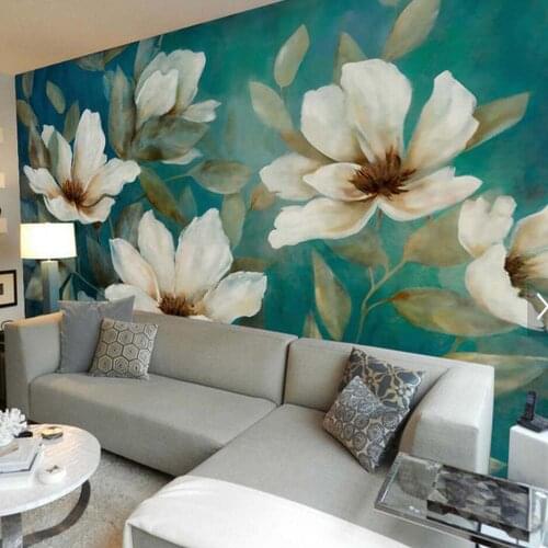 Floral Wallpaper 3D Embossed Wall Paper Mural HD Photo Wallcoverings Printed Murals Roll for Living Room Bedroom Wall Art Decor