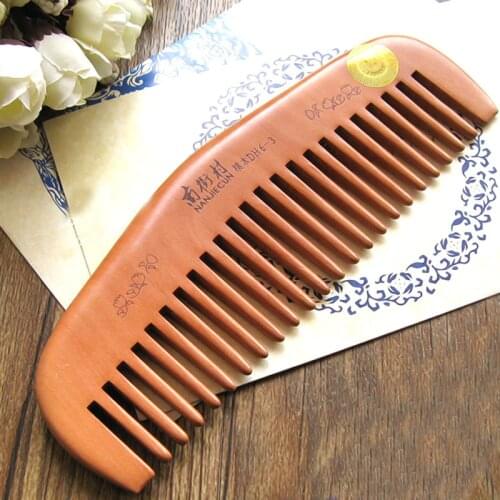 Natural Peach Wood Combs Wide Teeth 16cm long Head Massage Hair Care Wooden Styling Tools Hairbrush Beauty Accessories Hair Comb