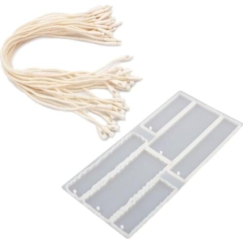 Irregular Rectangular Bookmark Epoxy Resin Mold Hanging Tag Pendant Silicone Mould DIY Crafts Jewelry Casting Tools