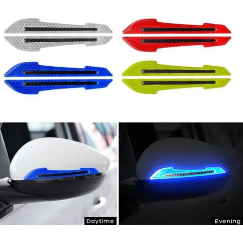A Pair Car Rearview Mirror Reflective Sticker Car-styling Safety Warning Reflective Sticker Car Rearview Mirror Decorative Strip