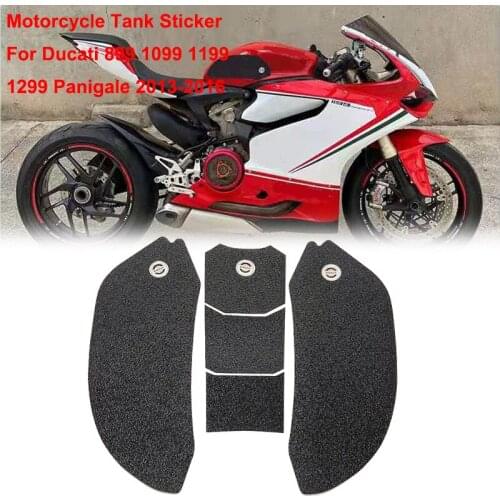 Full Set Motorcycle Rubber Tank Traction Gas Pad Moto Fuel Grip Side Decal Sticker For Ducati 899 1099 1199 1299 Panigale 13-16