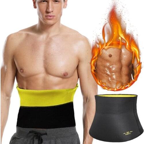 Hot Belt for Men Abs Stimulator Workout Waist Cinchers Sweat Band Waist Trimmer Weight Loss Body Shaper Neoprene Girdle