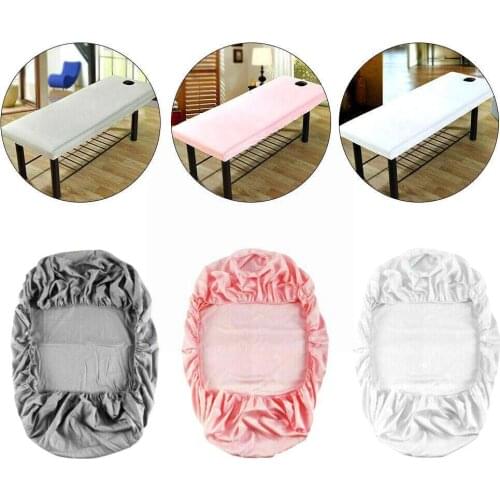 Pure Color Massage Table Bed Fitted Sheet Elastic Full Face Bed Massage Treatment Cover Cover Breath Band SPA Hole Rubber W S8A5