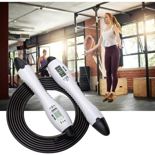 Adjustable 2.8m Digital Counting Jump Rope Skipping Rope With Timer Calorie Miles Kilometer Counters Mode For Fitness Exercise