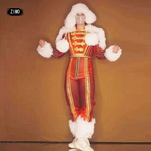 Christmas Costume Cosplay 2-piece Clothes Fancy Men Suit For Adults hat Top trousers party nightclub stage outfits performance