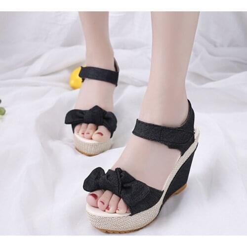 Women Shoes Platform Sandals Peep Toe Wedges Ankle Buckles Sandalia Espadrilles Female Casual Leisure Ankle Strap High Heels
