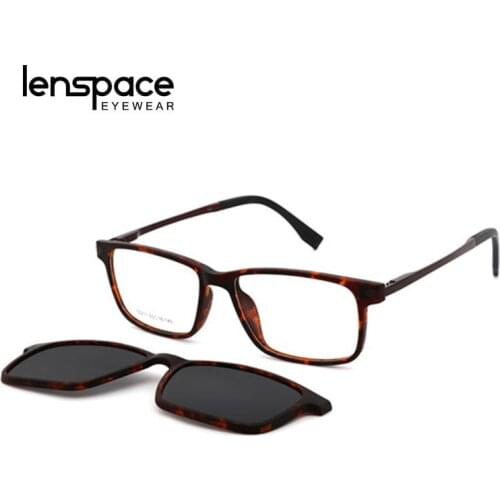 LENSPACE Magnetic Clip On Tr Square Sun Glasses TAC Polarized Sunglasses Women Men And Glasses Frame Of Sunglasses 2020