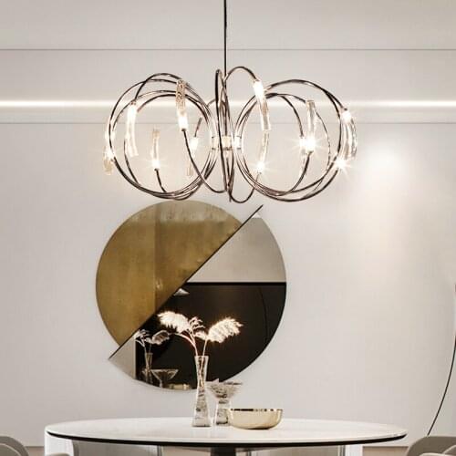 Modern luxury chandelier simple living room light personality creative dining room model bedroom design art lamps