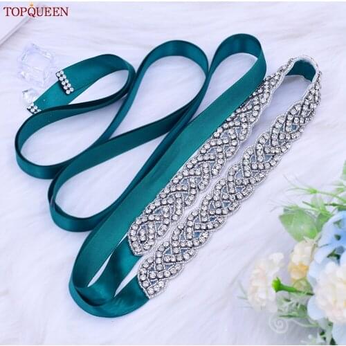 TOPQUEEN S216 Rhinestones Evening Party Gown Dresses Accessories Wedding Belt Sashes,Bride Waistband Bridal Sashes Belts