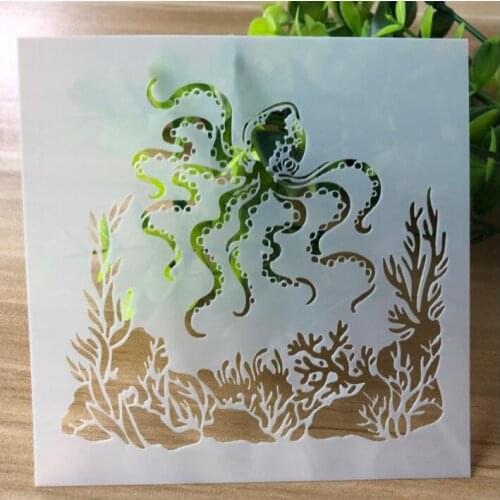 Stencils Squid DIY Scrapbooking Photo Album Decorative Embossing Bullet Journal Stencils Paper Craft Template For Painting Wall