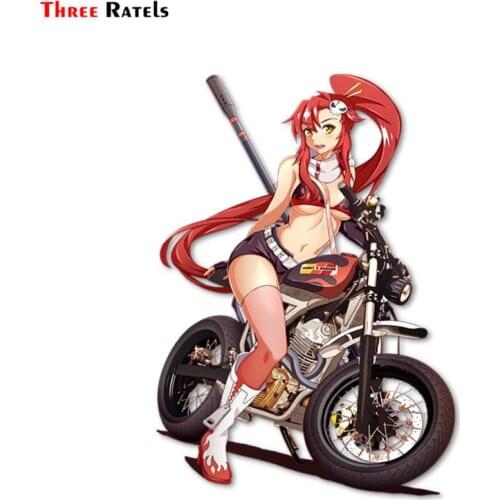 Three Ratels FC282 CAFE RACER YOKO KISS Cute Cartoon 3D Stickers For Car Anime Notebook Decal
