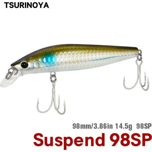 TSURINOYA 98SP DW86 Suspend Minnow Fishing Lure 98mm 14.5g Long Casting Wobbler Bait Saltwater Artificial Baits Saltwater Lure