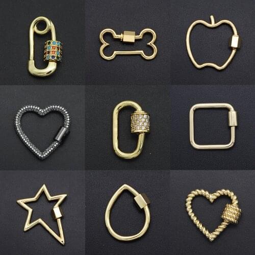 Vni And Mia Diy Butterfly CZ Clasp Wholesale Heart Necklace Pendant Zircon Hamsa Hand Connector Clasps For Apple Jewelry Making