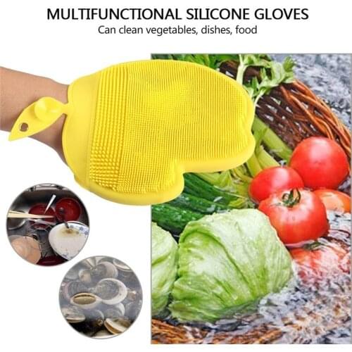 Apple Shape Magic Silicone Dish Bowl Cleaning Gloves Scouring Pad Pot Wash Brush Potato Carrot Cleaner Kitchen Accessories 35