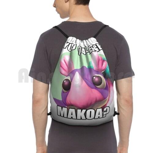 You Challenge Makoa ? Backpack Drawstring Bag Riding Climbing Gym Bag Makoa Paladins Game Games Rpg Videogames Esport Esports