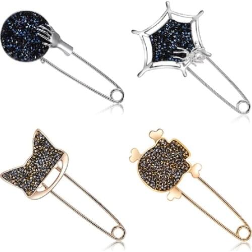 2019 Lady Delicate Crystal Brooch Pins Fashion Gold Silver Plated Piercing Brooches Fine for Women Jewelry Accessories Gift