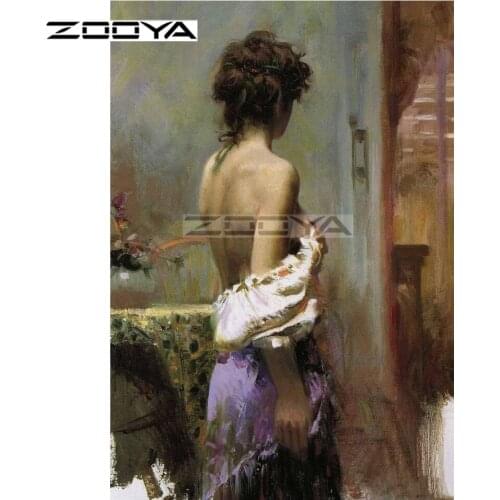 ZOOYA Diamond Embroidery 5D DIY Diamond Painting Cross-Stitch Beauty Woman Back Embroidery Diamond Cross Stitch R2085