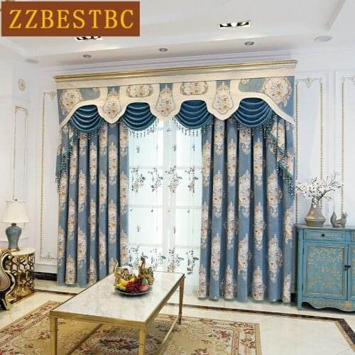 ZZBESTBC American luxury villa living room curtains embroidered shading high-end custom classic bedroom blackout curtains