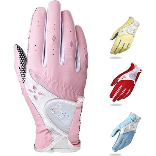 1PairWoman Gloves Pu Leather Golf Supplies Mesh Mitts Hand Cycling Motorcycle Wear Ski Gym Sports Gloves