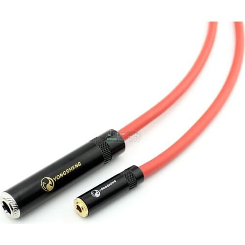 1Pcs Yongsheng 6.5 to 3.5 female to female audio cable 6.35mm monitor speaker trs amplifier extension YS240BG