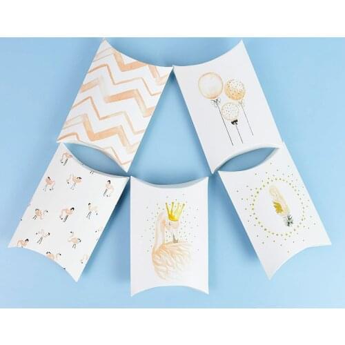 10pcs Candy Box Flamingo Pillow Shape Paper Bag Wedding Favor Gift Packaging Decoration Xmas Birthday Party Baby Shower Supplies