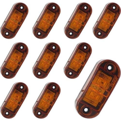 10pcs Amber 12V 24V LED Side Marker Lights Parking lights Warning Tail Lamps Auto Lorry Trailer Light Truck Car Accessories