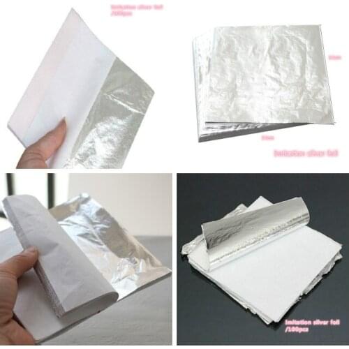 14x14cm/100pcs imitation silver foil aluminum foil paper silver foil bronzing packaging crafts for bronzing home decoration