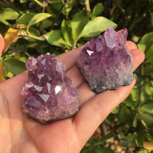 2pcs Natural Dream Amethyst Quartz Crystal Cluster Specimen Healing 85g
