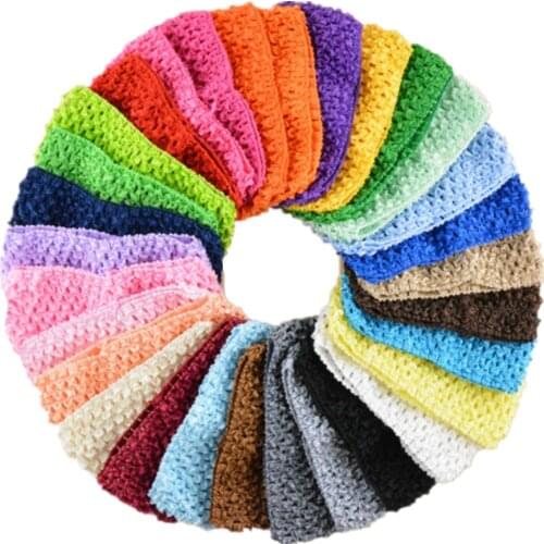 20pcs/lot U Pick Color 2.75 Inch Elastic Crochet Waffle hole Headband girls Hairbands DIY Supply Hair Accessories D03