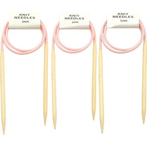 3pcs Circular Knitting Needles Set Bamboo Wooden Circular Sewing Crochet Hook DIY Tube Sweater Tools