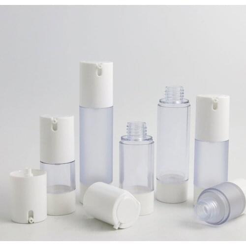 360 x 15ml 30ml 50ml Empty Refillable Clear Frost Airless Vacuum Eye Cream Essence Lotions Bottle Travel with White Pump Bottom