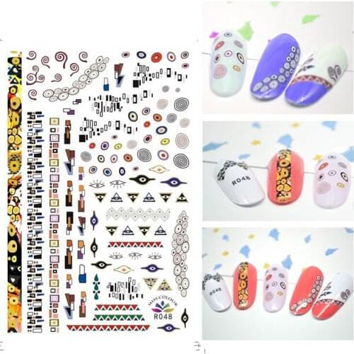3D Nail Sticker Autumn Small Compact Adhesive Stickers Popular Geometric Patterns Stickers for Manicure Nail Art Decoration