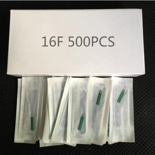 500 pcs diameter 16 pin microblading needles blades Lamina Agulha Sobrancelha Tebori Microblading 16 Pontas Flex brow tatoo