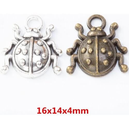 70 pieces of retro metal zinc alloy beetle Pendant for DIY handmade jewelry necklace making 8108