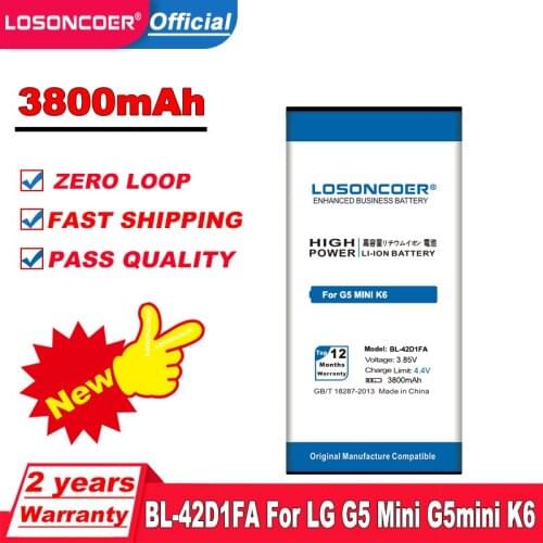 LOSONCOER 3800mAh BL-42D1FA For LG G5 Mini G5 mini K6 Battery+Tracking Number