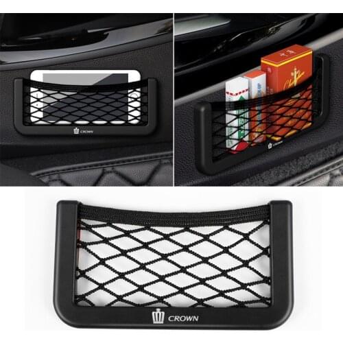 Car Storage Net Bag Phone Holder Pocket Organizer for Toyota Crown Accessories Car Styling