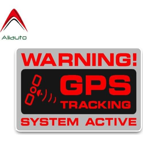 Aliauto Warning Car Sticker GPS Tracking Police System Active Noticeable Sunscreen Waterproof Decoration Decals PVC,12cm*7cm