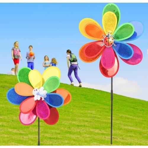 Sequins Insect Windmill Whirligig Wind Spinner Home Yard Garden Decor Kids Toy BX0D