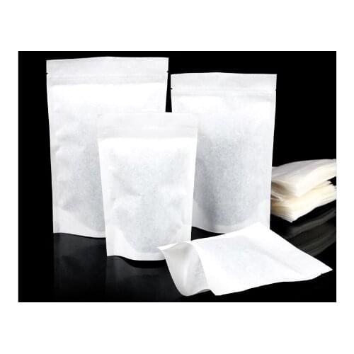 17*24cm Large Cotton paper bag tea packaging bag tea packaging inside bag stand up pouch zip lock bag with zipper