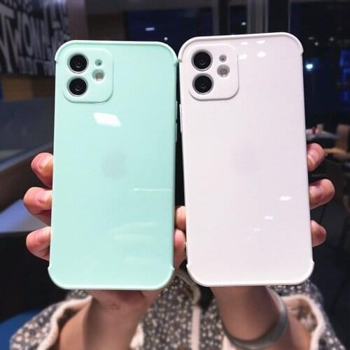 Simple Solid Color IPhone 11 Phone Case Straight Edge Xsmax for Apple 12pro Soft Silicone 7/8p Male and Female Xr