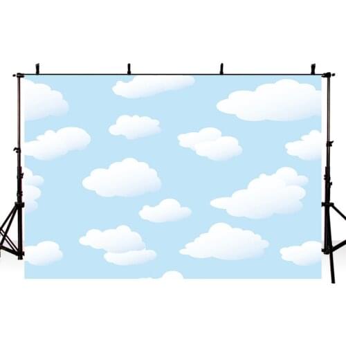 MEHOFOTO White Cloud Blue Sky Baby Newborn Children Portrait Photography Backgrounds Custom Photographic Backdrops Photo Studio