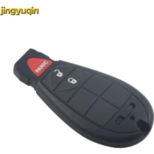 Jingyuqin 3 BTN Spare Remote Case Smart Car Key Shell For Chrysler 300 Town & Country Dodge Challenger Charger Durango Journey