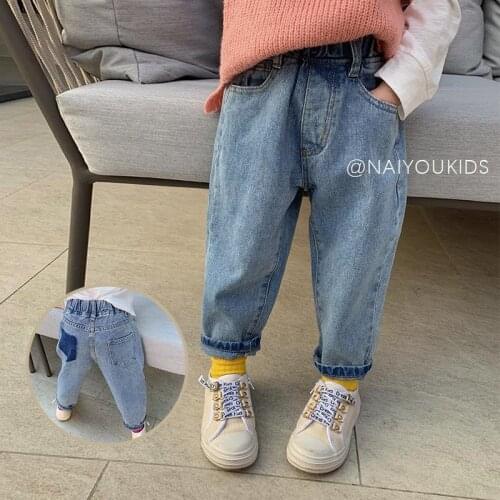 Cool Autumn Spring Girls Running Pants Kids Cotton Trousers Children Warm Denim 2021 Fashion High Quality